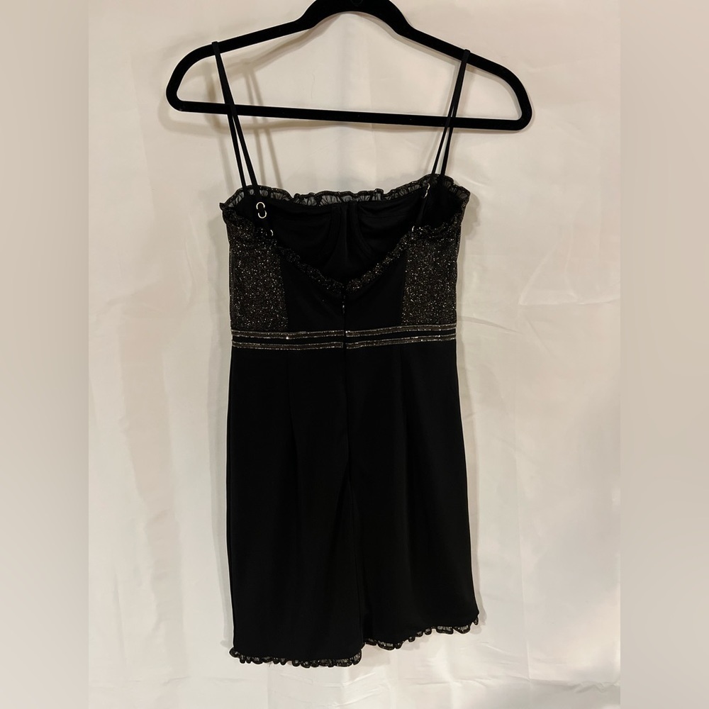 H:ours el dorado mini dress XS corset black metallic romantic whimsy goth​​​​​​ - Picture 5 of 16